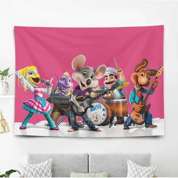 Tapestry for Chuck E Cheese Bedroom Dorm wall hanging Poster Backgrounds Banner Party Wall Art Decorations Kids Girls Teens Gifts Funny 40×60 inch