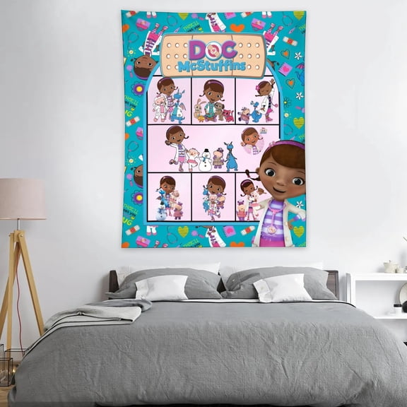 Tapestry for Doc Mcstuffins Bedroom Dorm wall hanging Poster Backgrounds Wall Art Decorations Kids Girls Teens Gifts Funny 40×30 inch