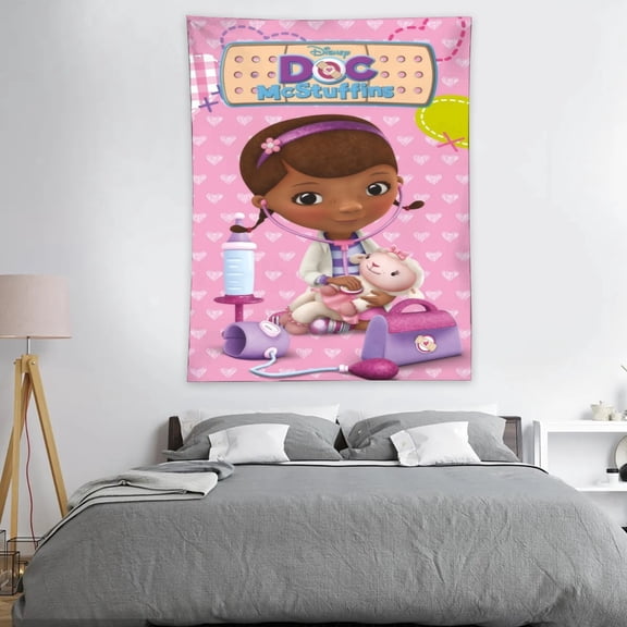 Tapestry for Doc Mcstuffins Wall Hanging Bedroom Dorm Wall Art Decorations Funny Backgrounds Poster Kids Girls Teens Gifts Funny 60×40 inch