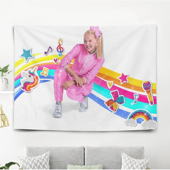 Tapestry for JoJo Siwa Bedroom Dorm wall hanging Poster Backgrounds Banner Party Wall Art Decorations Kids Girls Teens Gifts Funny 40×60 inch