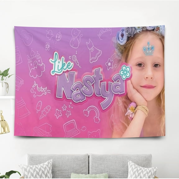 Tapestry for Like Nastya Bedroom Dorm wall hanging Poster Backgrounds Banner Party Wall Art Decorations Kids Girls Teens Gifts Funny 40×60 inch