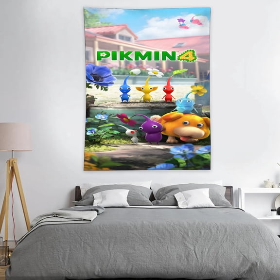 Tapestry for Pikmin wall hanging Bedroom Dorm Funny Poster Backgrounds Wall Art Decorations Kids Girls Teens Gifts 60×40 inch