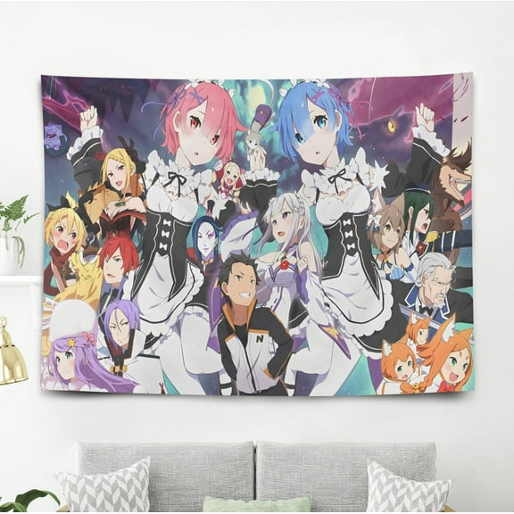 Tapestry for Re ZERO Bedroom Dorm wall hanging Poster Backgrounds Banner Party Wall Art Decorations Kids Girls Teens Gifts Funny 40×60 inch