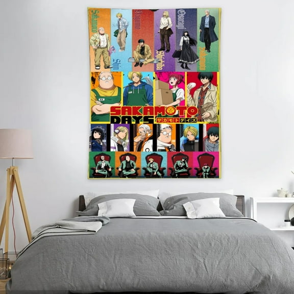 Tapestry for Sakamoto Days Wall Hanging Poster Bedroom Dorm Wall Art Decorations Funny Backgrounds Kids Girls Teens Gifts Funny 40×30 inch
