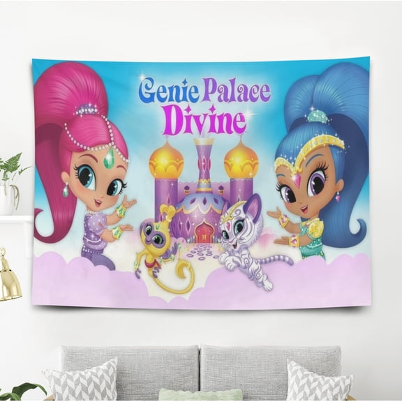 Tapestry for Shimmer and Shine Bedroom Dorm wall hanging Poster Backgrounds Banner Party Wall Art Decorations Kids Girls Teens Gifts Funny 60×80 inch