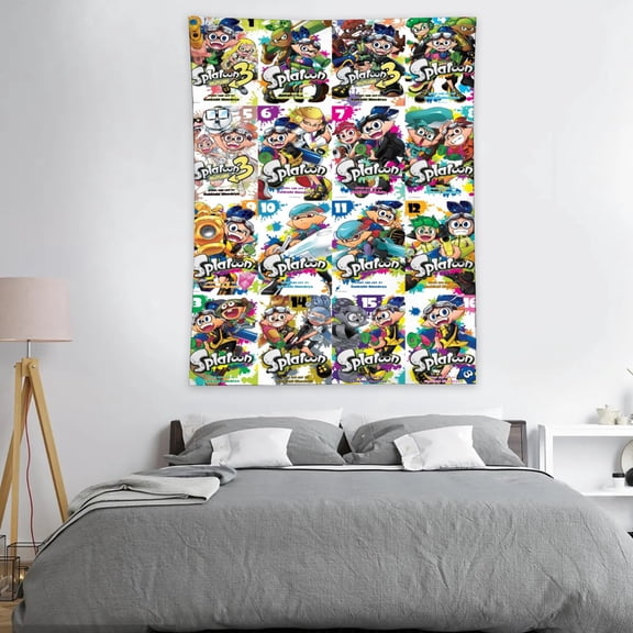Tapestry for Splatoon Wall Hanging Poster Bedroom Dorm Wall Art Decorations Funny Backgrounds Kids Girls Teens Gifts Funny 40×30 inch