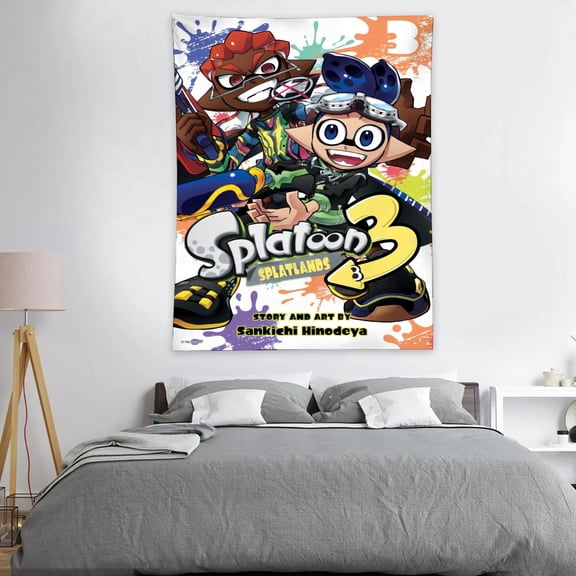 Tapestry for Splatoon wall hanging Bedroom Dorm Wall Art Funny Backgrounds Poster Decorations Kids Girls Teens Gifts Funny 40×30 inch