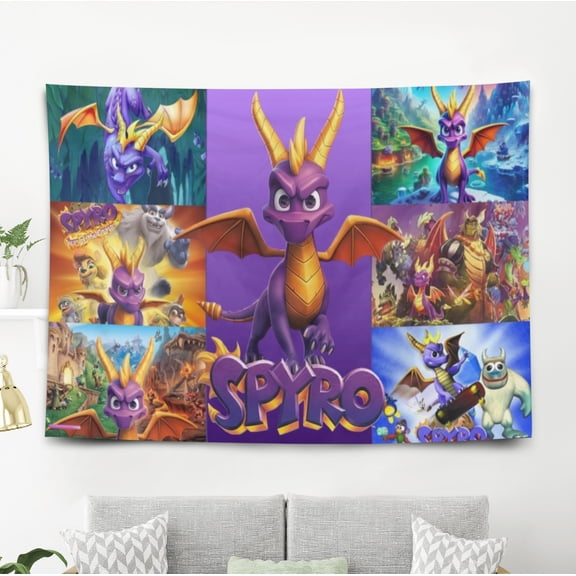 Tapestry for Spyro the Dragon wall hanging Bedroom Dorm Funny Poster Backgrounds Banner Party Wall Art Decorations Kids Girls Teens Gifts 60×80 inch