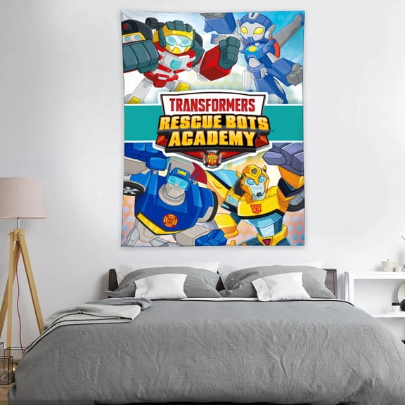 Tapestry for Transformers Rescue Bots Bedroom Dorm wall hanging Funny Poster Backgrounds Wall Art Decorations Kids Girls Teens Gifts Cute 40×30 inch