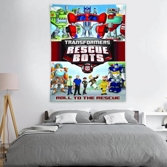 Tapestry for Transformers Rescue Bots wall hanging Bedroom Dorm Funny Backgrounds Poster Wall Art Decorations Kids Girls Teens Gifts Funny 40×30 inch