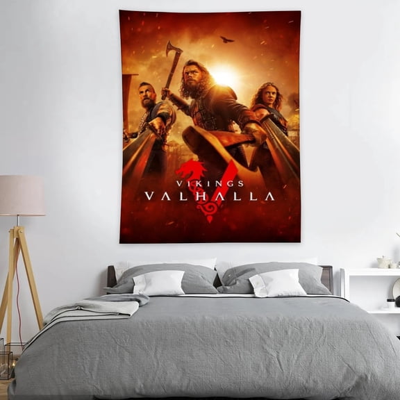Tapestry for Vikings: Valhalla Bedroom Dorm wall hanging Poster Backgrounds Wall Art Decorations Kids Girls Teens Gifts Funny 80×60 inch
