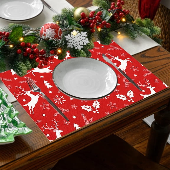 Tapete aislante para decoración de mesa navideña, antideslizante, impermeable y para cocina y comedor