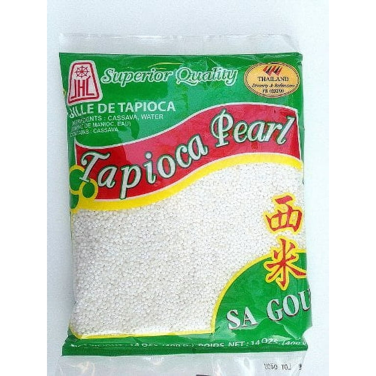 JHL Small Tapioca Pearls, White Cassava Balls for Pudding and