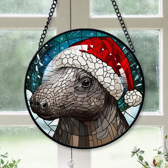 Tapir Ornament Christmas 2025, Tapir Stained Glass Sun Catcher Artistic Hanging Window Decor, Perfect Gift for Animal Lovers