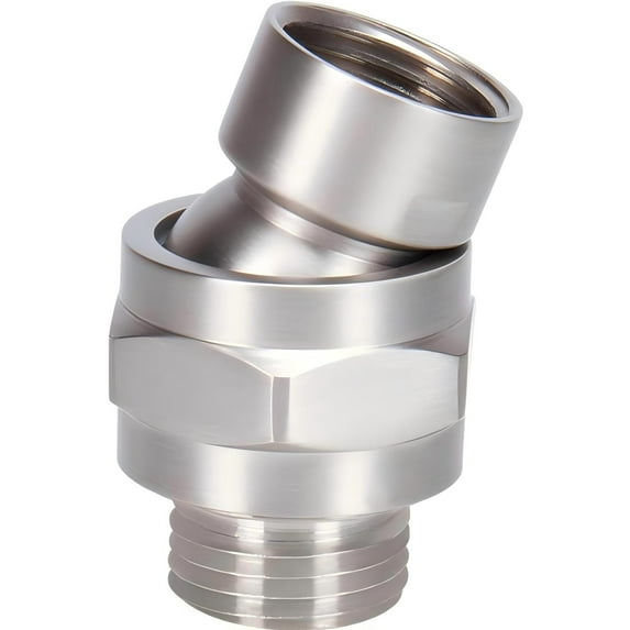 Taplcvy Adjustable Shower Head Swivel Ball Adapter, Universal 360° Shower Connector with Leak-Proof Design, Solid Metal Joint Extension for Handheld & Fixed Shower