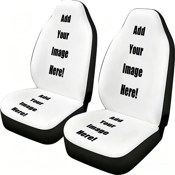 Taplevy Custom Photo Car Seat Covers 2-Piece Front Set, Personalized Image Pattern Mesh Fabric Universal Fit Seat Protectors for Sedans SUVs Trucks Vans, Gift for Drivers, Car Owners, Daily Use