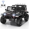 thumbnail image 1 of Farmdex 2 Seater 24V Ride on Toys for Big Kids, Powerful Electric Ride On Truck Car with Remote Control w/20 Inch Wide Seat, Colorful LED Lights, Rich Multimedia Music, Black, 1 of 9