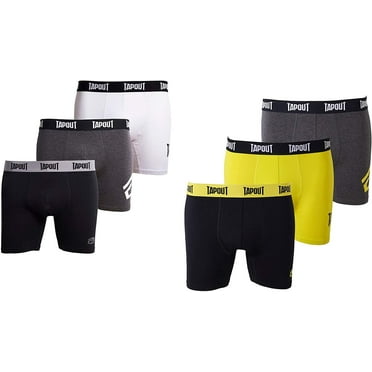 TapouT Mens Athletic Underwear - 6-Pack Stretch Athletic Boxer Briefs Training Breathable Athletic Fit No Fly