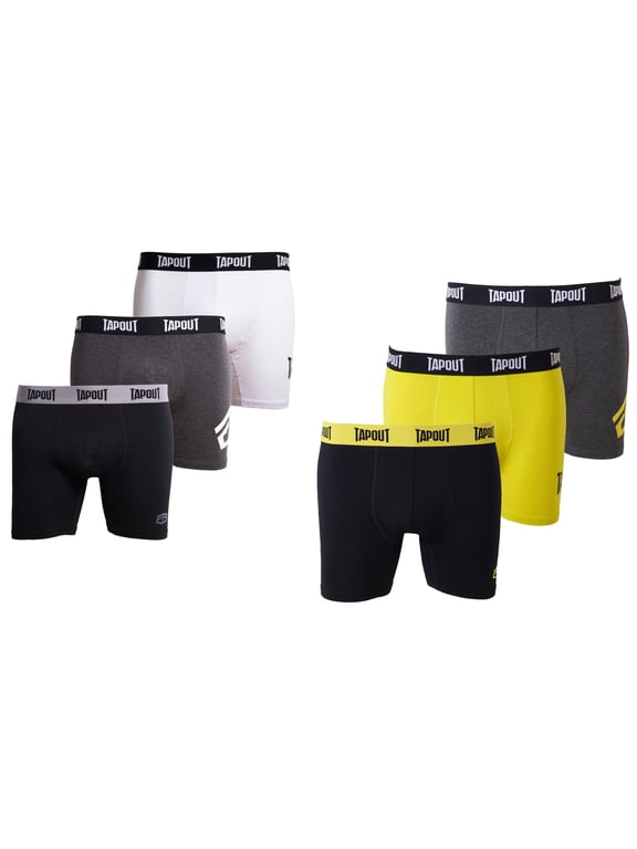 Mens Athletic Underwear - 6-Pack Stretch Athletic Boxer Briefs Training Breathable Athletic Fit No Fly
