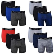 TapouT Mens Performance Boxer Briefs - 12-Pack Stretch Performance Training Underwear Breathable Athletic Fit No Fly Assorted Colors