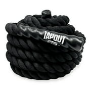 Tapout 30-Foot Battle Rope x 1.5 بوصة - تصميم متين للخدمة الشاقة للتمرين لكامل الجسم وتدريب القوة والتحمل
