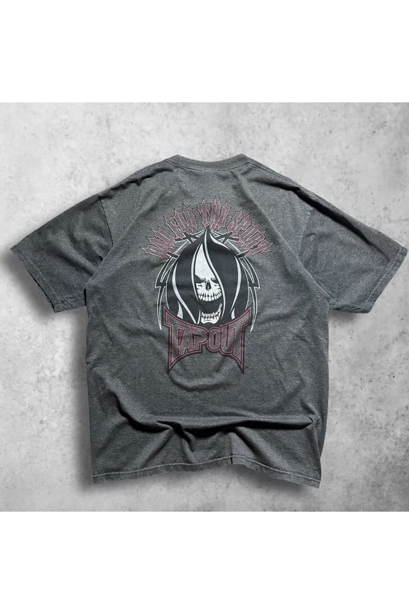 Tapout Grim Reaper Skull Shirt Vintage MMA Fighter Combat Sports Gothic Graphic Tee Comfort Colors Unisex Cotton Shirt S-3XL