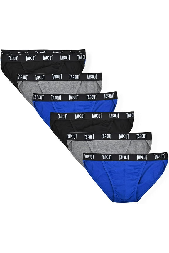 Men's String Bikinis - 6-Pack Essential Cotton Assorted Colors No Fly 2X-Large