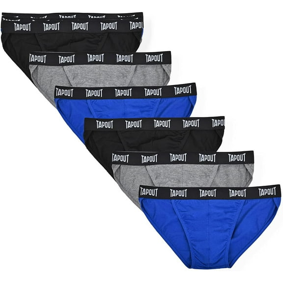 Tapout Men's String Bikinis - 6-Pack Essential Cotton Assorted Colors No Fly 3X-Large