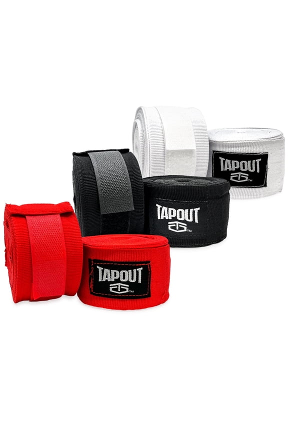 Multicolor Hand Wraps for MMA & Boxing, 6-Pack: (2) Black, (2) White, (2) Red
