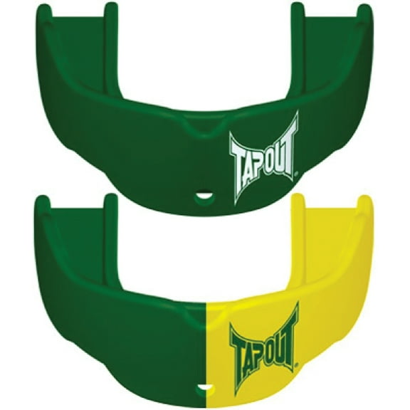Tapout Protective Sports Mouthguard w/ Strap 2-Pack - Youth - Green/Yellow