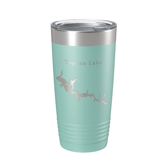 Tappan Lake Map Tumbler Travel Mug Insulated Laser Engraved Coffee Cup Ohio 20 oz Teal