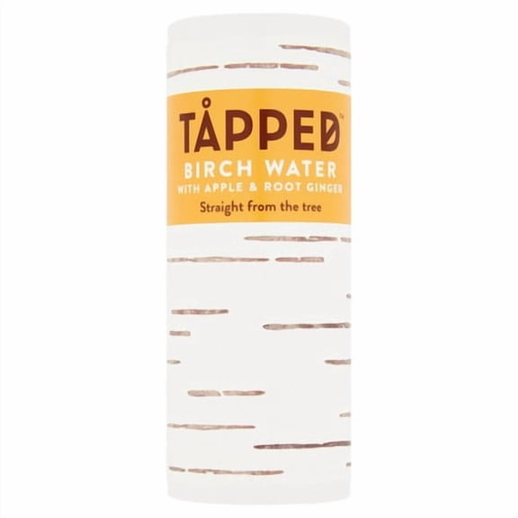 Tapped Birch Water with Apple & Root Ginger 250ml, British Import (Pack of 6)