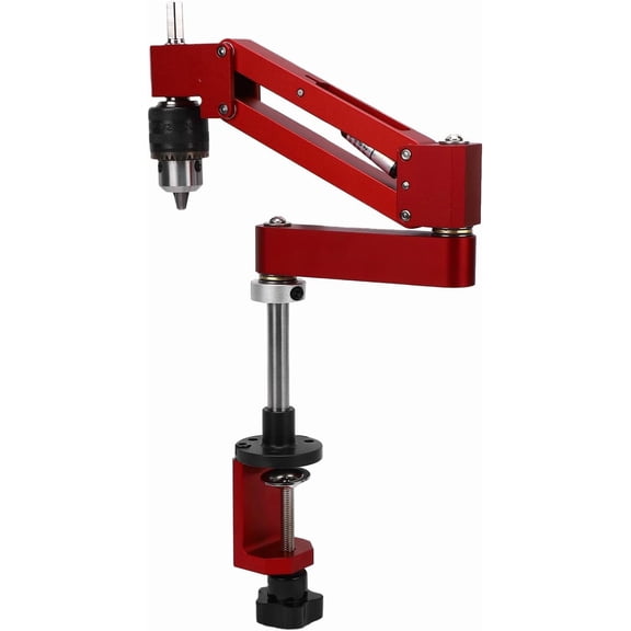 Tapping Arm Aluminum Alloy Adjustable Cantilever Bracket for Electric Drill, High Stability Tap Support Arm for Workshop, Red