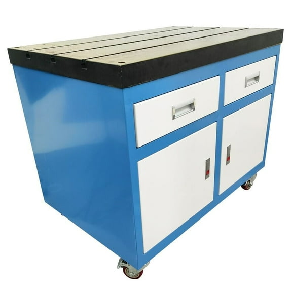Tapping Machine Table Movable T-slot Workbench with Drawers 35.4"*23.6"