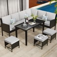 thumbnail image 1 of Tappio 10 Pieces Outdoor Patio Furniture Set, PE Rattan Wicker Patio Conversation Sectional Set with Ottoman, Table and Cushions for Backyard, Porch, Garden, Gray, 1 of 11