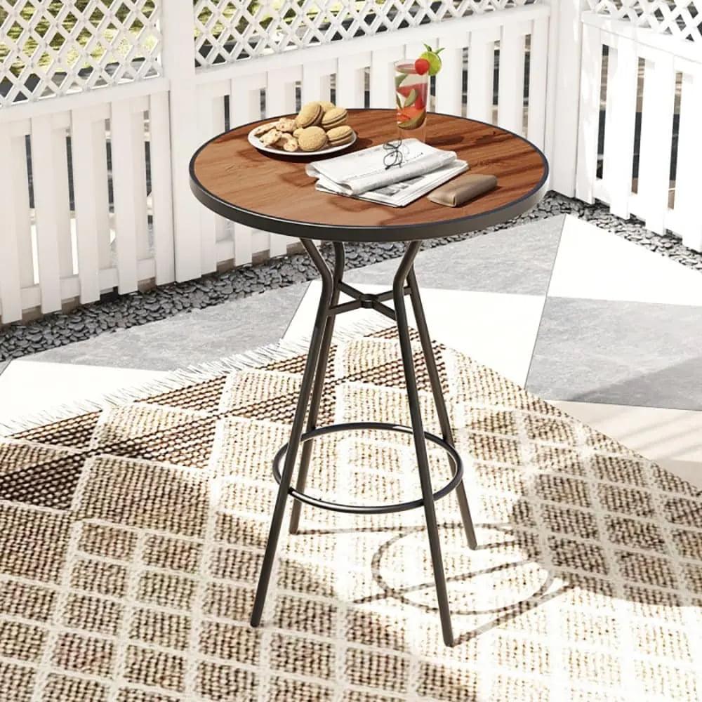 28 inch patio table with umbrella hole DIFY Bar Height Table, Walnut 28" Round Outdoor Pub 1.57" for Bistro, Garden, Poolside and Balcony : Patio, Lawn & Garden and functionality Salem 28 Inch Wood-like Metal