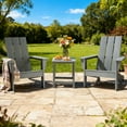 thumbnail image 1 of Tappio 3 Piece Patio Furniture Set, Plastic Adirondack Chairs Set with Side Table, All Weather, Easy Assembly, Gray, 1 of 9