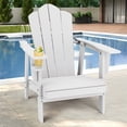 thumbnail image 1 of Tappio HDPE Adirondack Chair, Patio Seat All Weather Outdoor Patio Chair with Cup Holder for Lawn Yard Fire Pit, White, 1 of 9