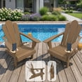 thumbnail image 1 of Tappio Folding Adirondack Chair Set of 2, All Weather HDPE Outdoor Patio Chairs with 3- Position Adjustable Backrest, Detachable Multifunctional Holders and Cup Holders, Fire Pit Chairs, Brown, 1 of 8