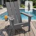 thumbnail image 1 of Tappio Folding Adirondack Chair All Weather HDPE Outdoor Patio Chairs with Detachable Multifunctional Holders and Cup Holders, Fire Pit Chairs for Yard Garden Poolside, Gray, 1 of 7