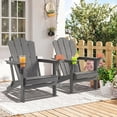thumbnail image 1 of Tappio Folding HDPE Adirondack Chair Set of 2, Patio Seat All Weather Outdoor Patio Chair with Cup Holder and Multifunctional Holder for Lawn Yard Fire Pit, Gray, 1 of 7