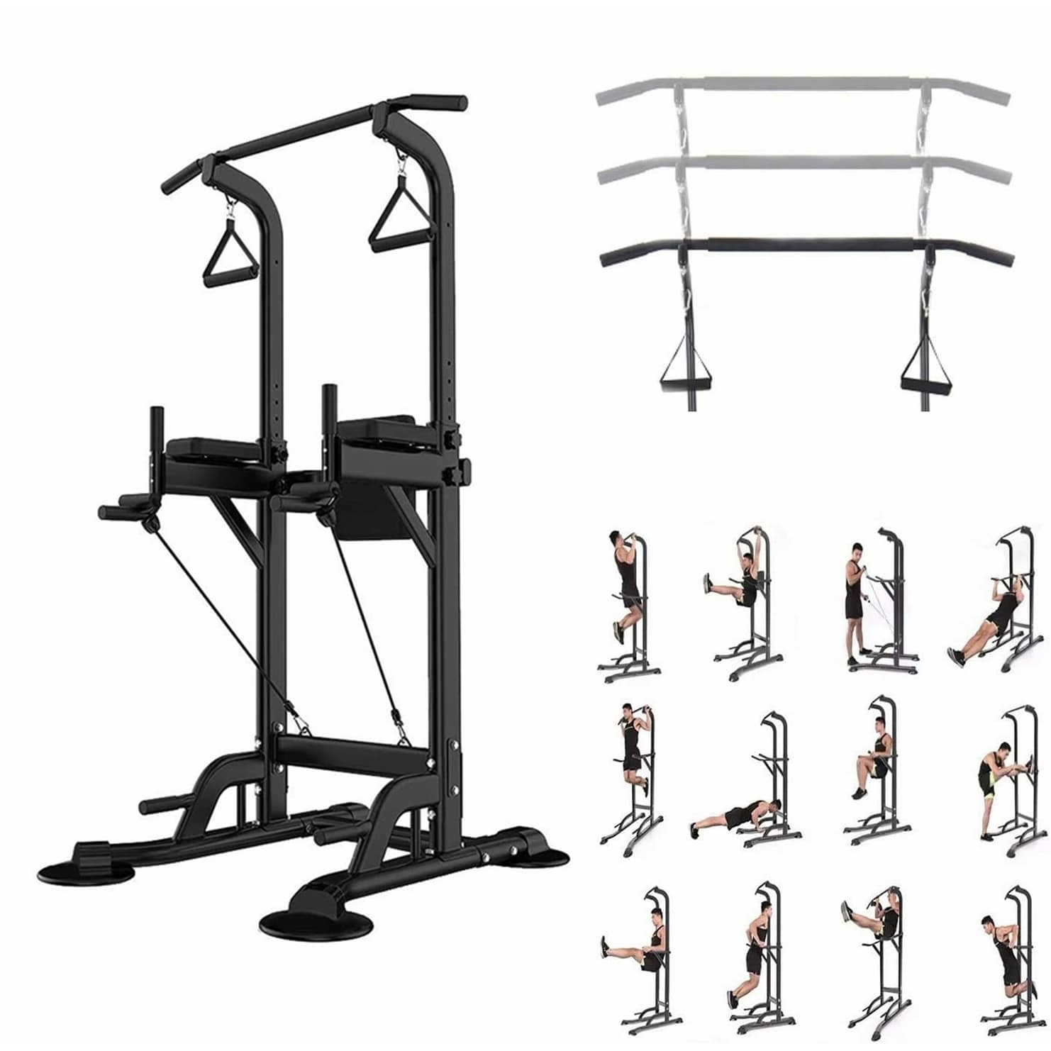 Tappio Multifunction Power Tower Dip Bar Station Pull Up Bar Stand for
