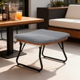 thumbnail image 1 of ﻿ Tappio Foldable Ottoman Stool, All Weather Wicker Footstool with Cushion and Non-Slip Pads, Outdoor Seating Footrest for Bedroom, Living Room, Porch, Balcony, Gray, 1 of 9