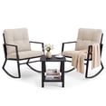 thumbnail image 1 of Tappio Outdoor Furniture 3 Piece Patio Bistro Furniture Set, Rattan Conversation Chairs Set with Side Table and Cushions, Patio Furniture Sets for Balcony Garden Porch, Grey, 1 of 6