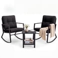 thumbnail image 1 of Tappio Outdoor Furniture 3 Piece Patio Bistro Furniture Set, Rattan Conversation Chairs Set with Side Table and Cushions, Patio Furniture Sets for Balcony Garden Porch, Black, 1 of 6