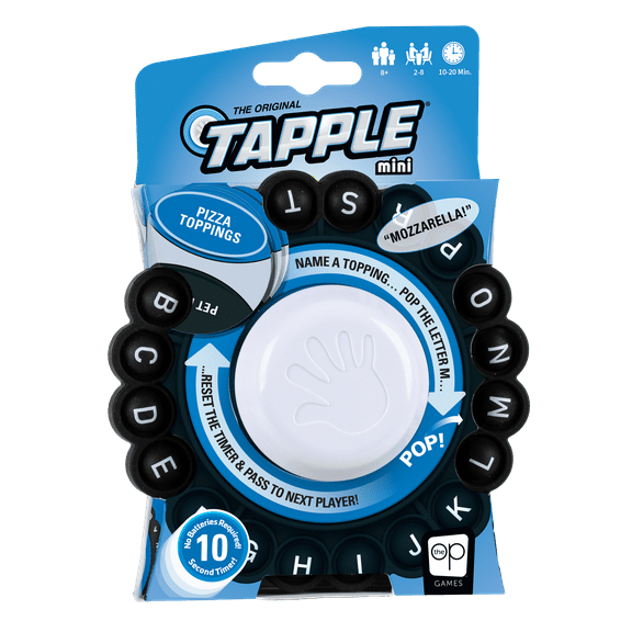 The Original Tapple Mini, Travel Sized Word Game for Family & Kids, Choose a Category & Race Against Time, Portable Pop Wheel With 36 Cards, Fun Educational Toy & Game for Ages 8+, Quick, by USAopoly