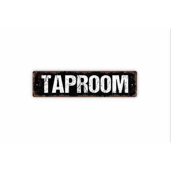 Taproom Sign - Bar Pub Brewery Tap Room Brew Station Rustic Metal Street Sign or Door Name Plate Plaque - Size: 16 x 4 Inches