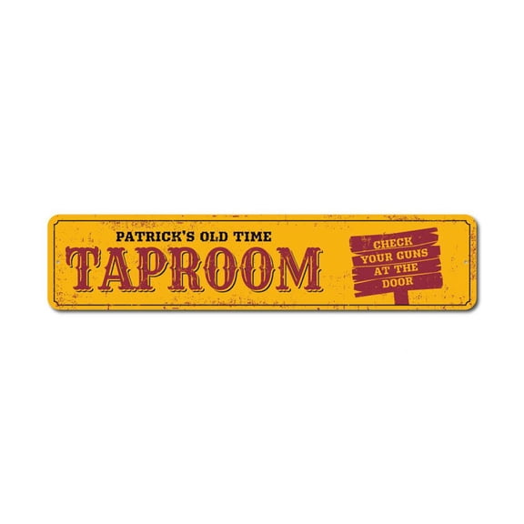 Taproom Sign, Old Time Taproom Decor, Custom Taproom Sign, Custom Sign for Taproom, Beer Lover Dad Aluminum Sign - 4x18 inches