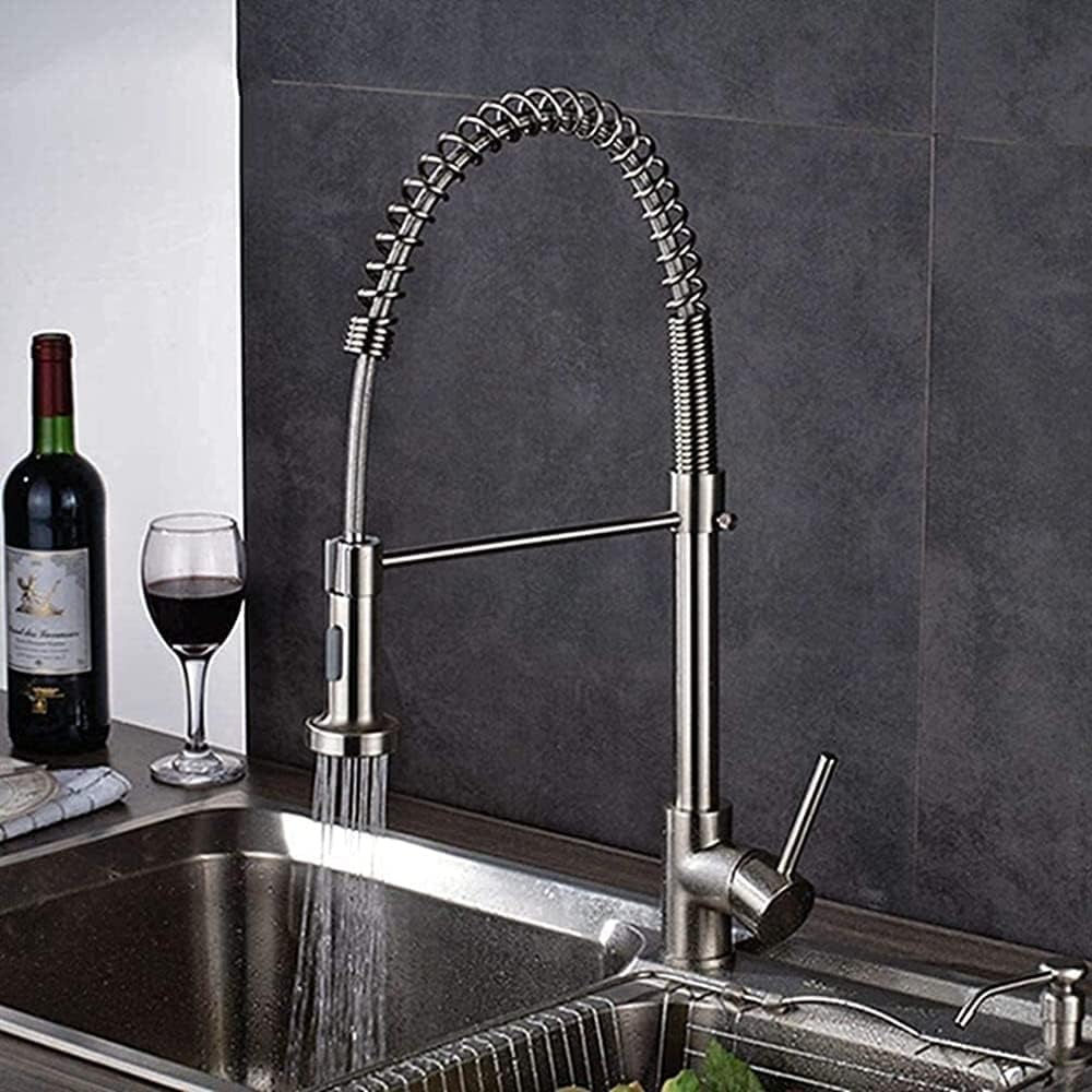 -Taps,Faucets,Kitchen Faucet Single Handle 360 Swivel Mixer Tap Nickel ...