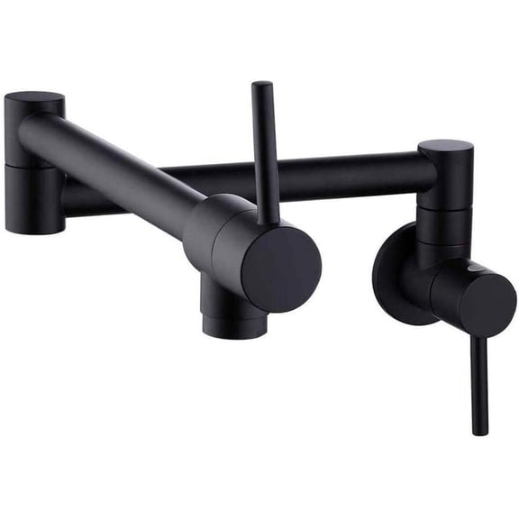 Taps for Kitchen Pot Filler Wall Mounted Double-Handle Cold Water Tap Teles360 Rotation Kitchen Faucet Kitchen Sinks Tap-Black